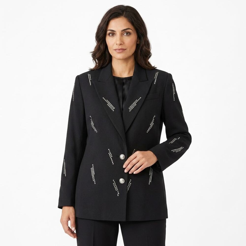 LoriZoni Black Lined Jacket Women Size L